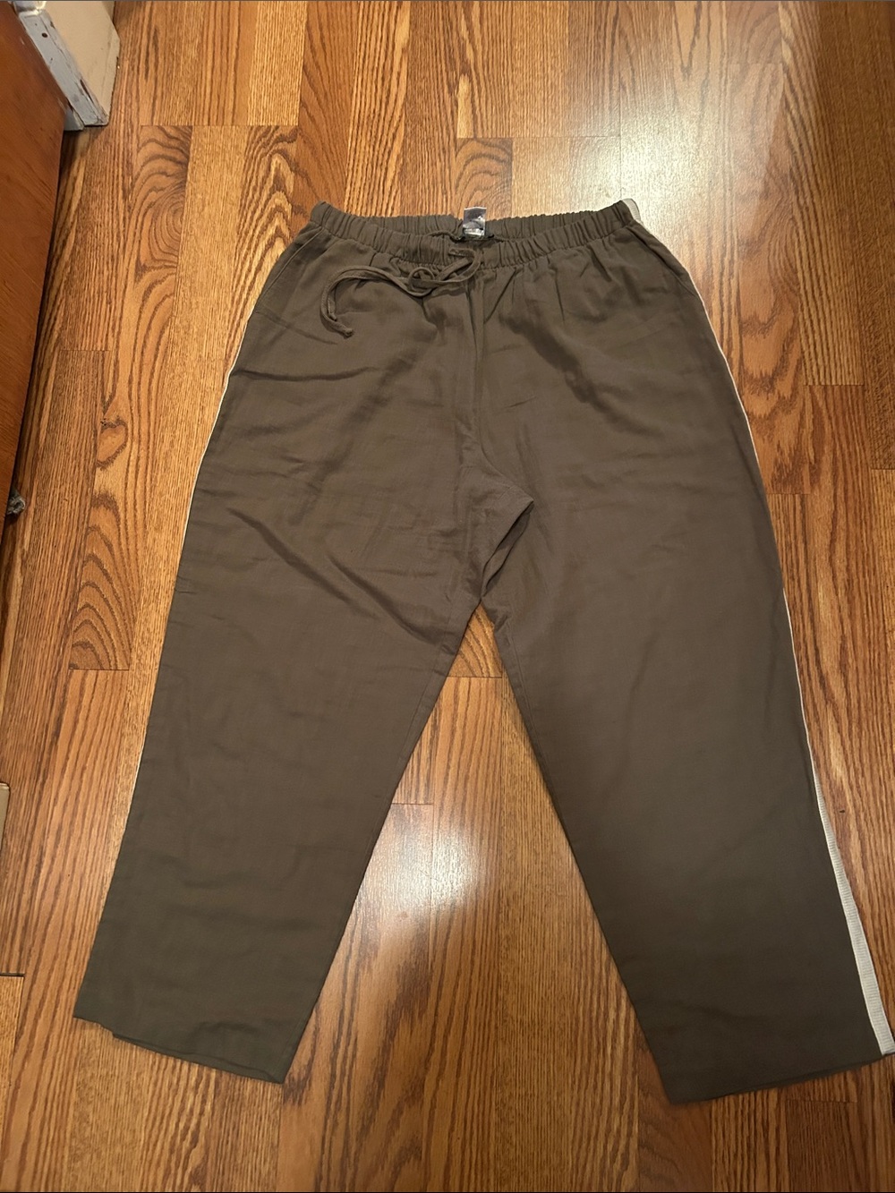 DREW Men's Brown Drawstring Joggers with Side Stripe